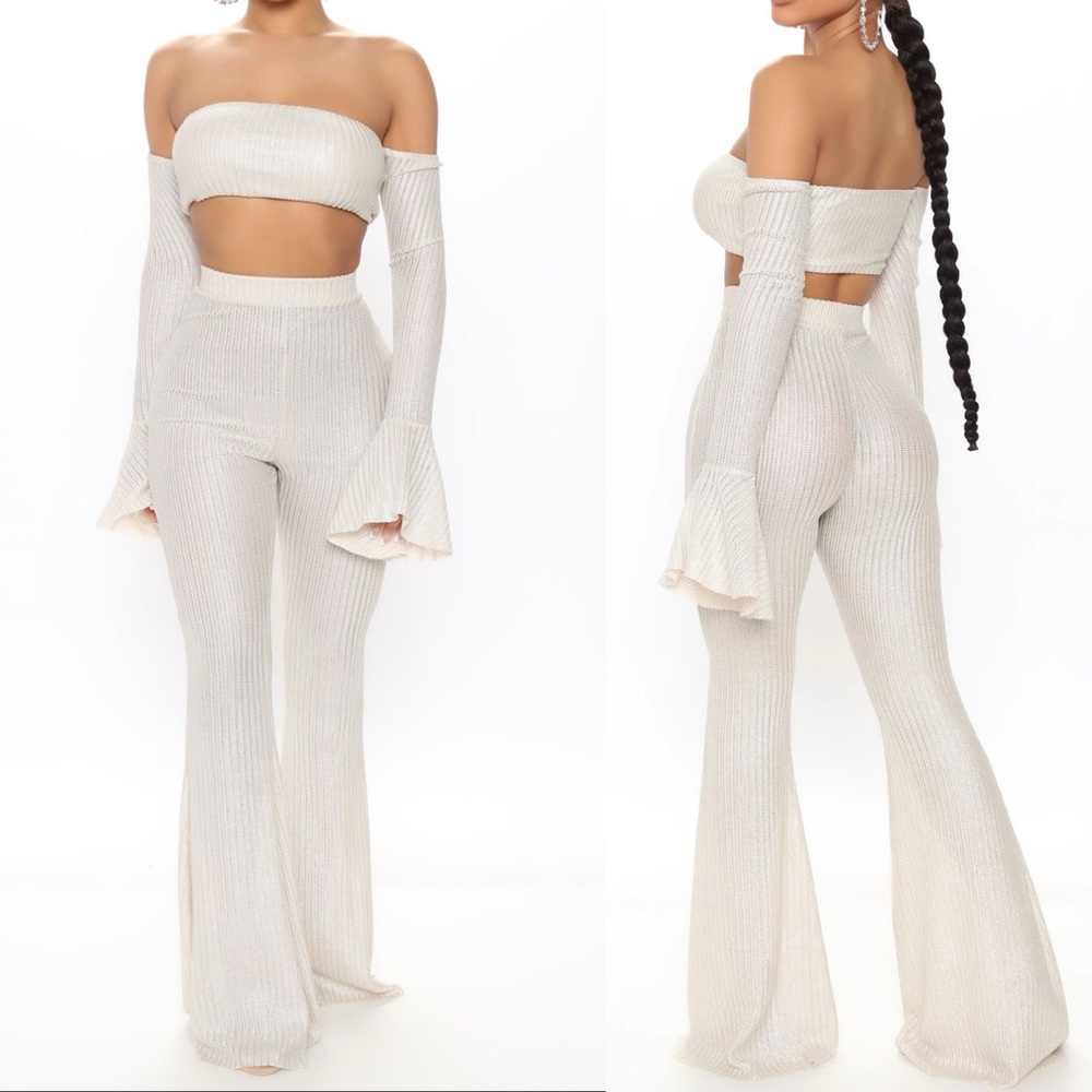 Metallic Pant Set - Silver